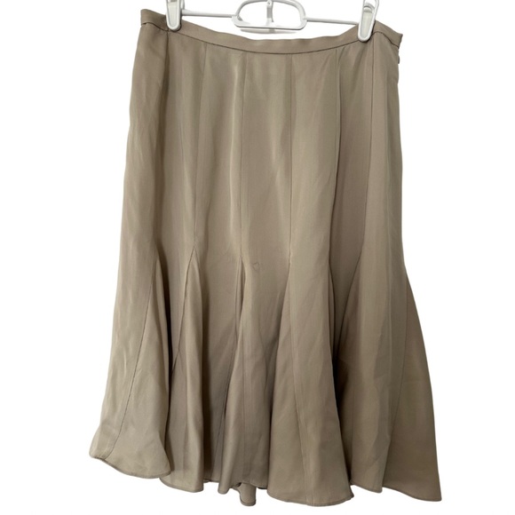 Calvin Klein silk skirt with godet ruffles, size 6, champagne - Picture 1 of 10